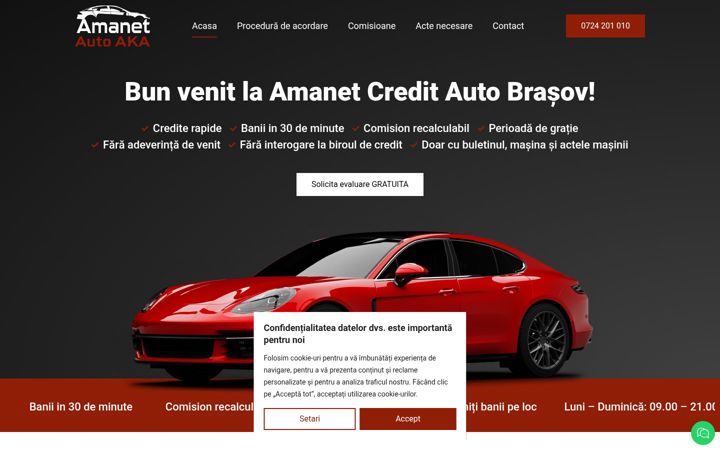 Screenshot ta' amanetcreditauto.ro