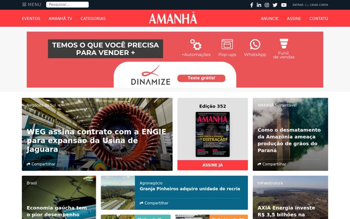 Screenshot of amanha.com.br