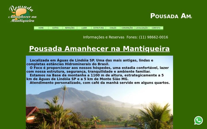 Screenshot of amanhecernamantiqueira.com.br