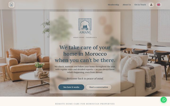 Screenshot of amani-services.com