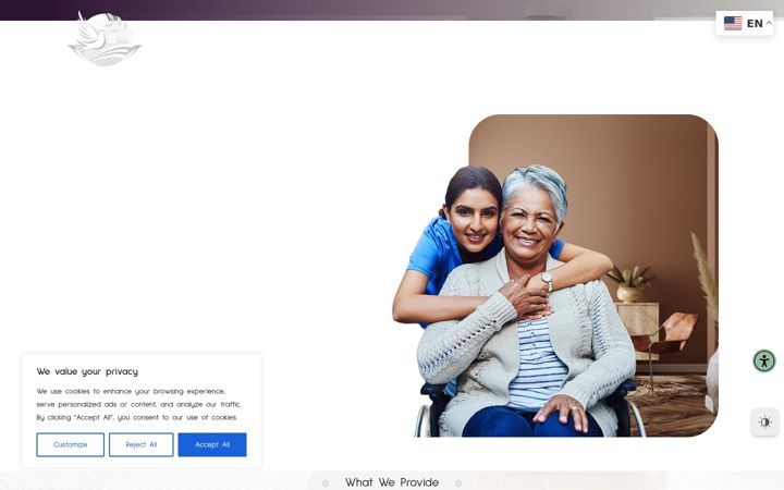 Kuvakaappaus sivustosta amanihomecares.com