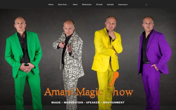 Kuvakaappaus sivustosta amanimagicshow.de