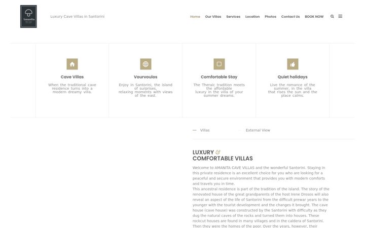 Screenshot of amanitavillas.com