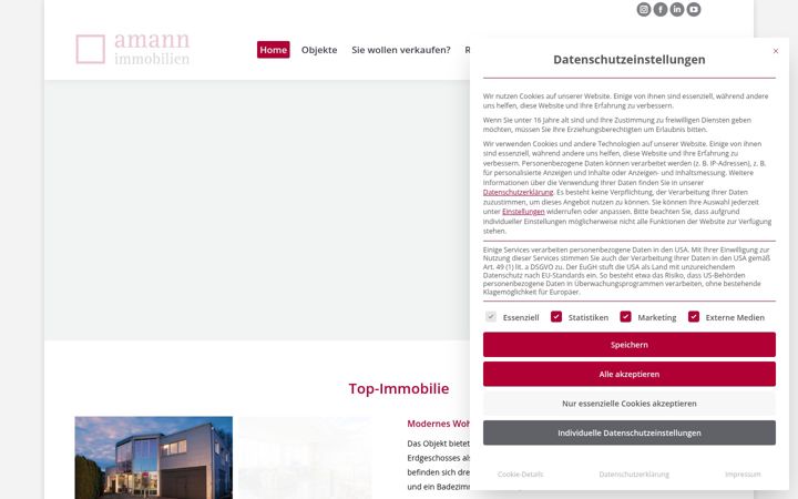 Screenshot of amann-immobilien.at