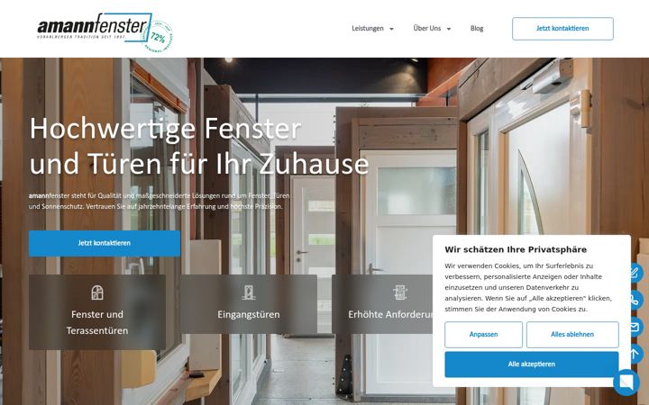Screenshot of amannfenster.com