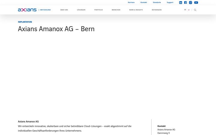 Snímek obrazovky amanox.ch