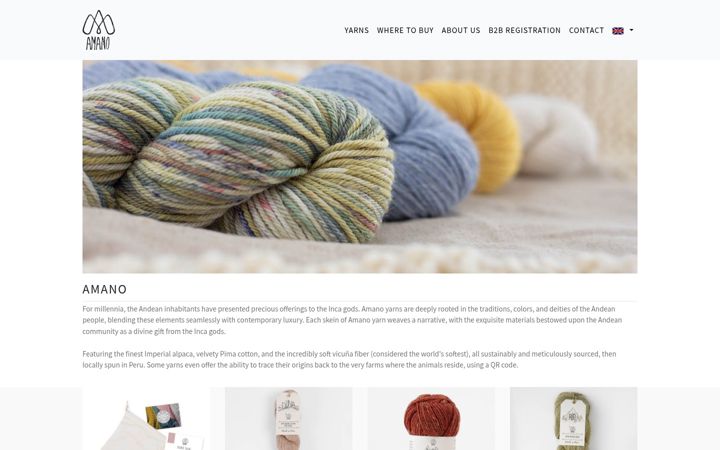 Screenshot of amanoyarns.eu