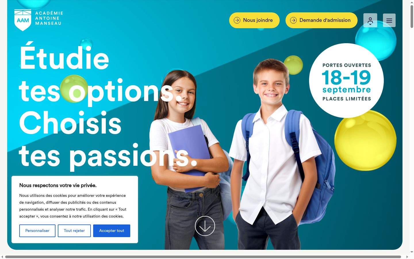 Screenshot of the consent banner shown before any interaction