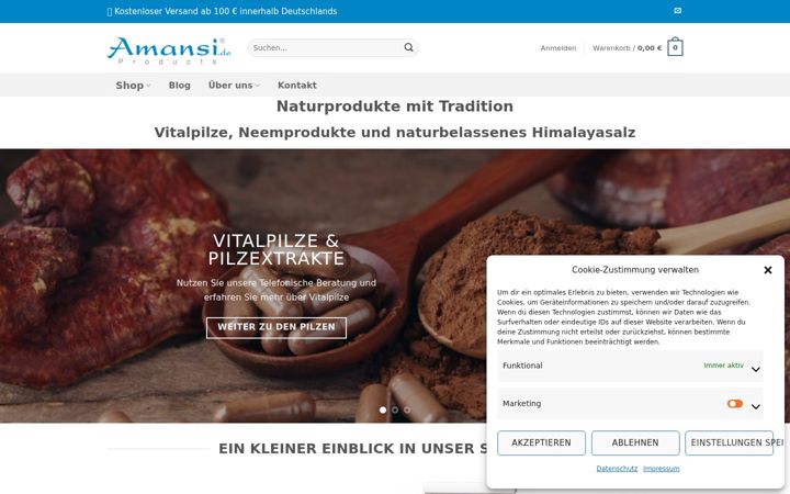 Screenshot of amansi.de