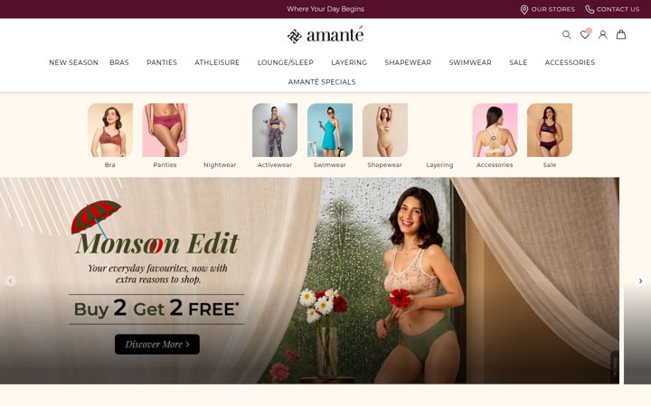 Screenshot of amantelingerie.in