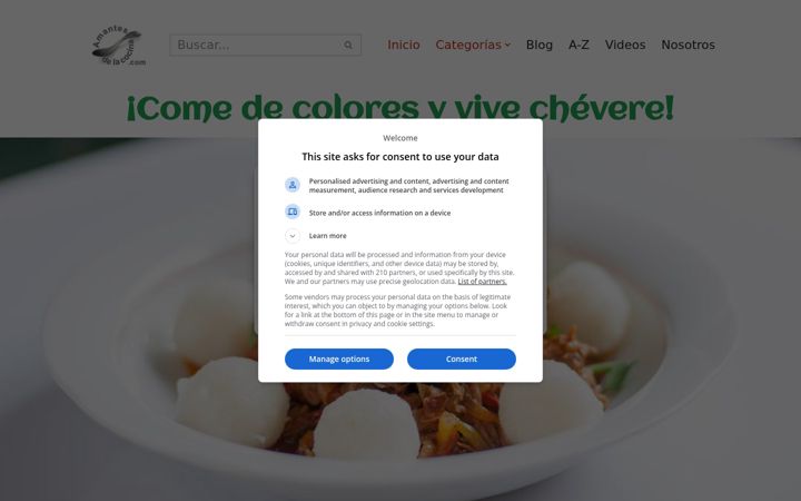 Screenshot of amantesdelacocina.com