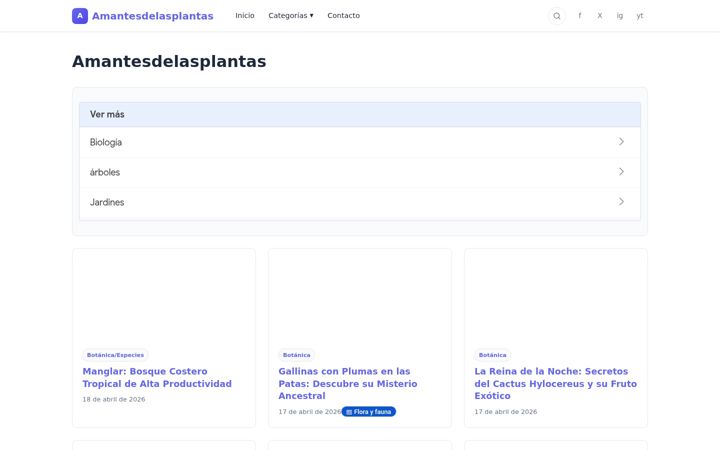Captura de pantalla de amantesdelasplantas.com
