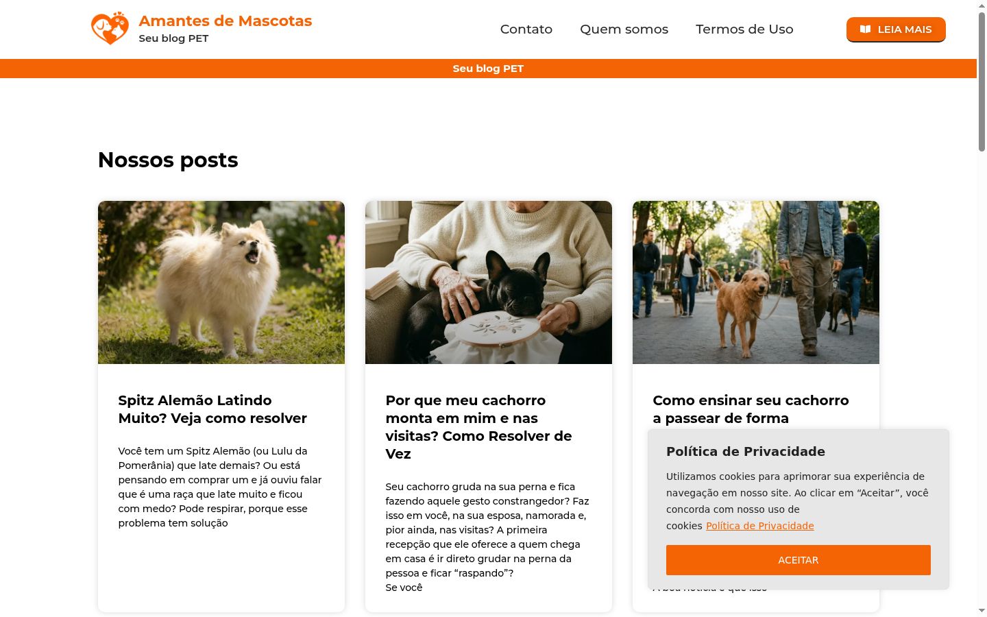 Captura de pantalla del banner de consentimiento mostrado antes de cualquier interacción