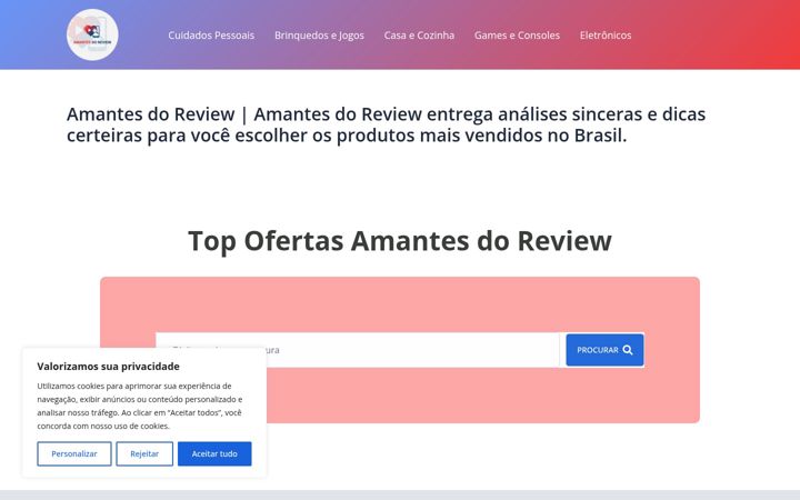 Screenshot of amantesdoreview.com.br