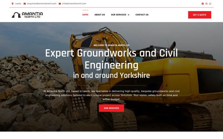 Kuvakaappaus sivustosta amantianorth.com