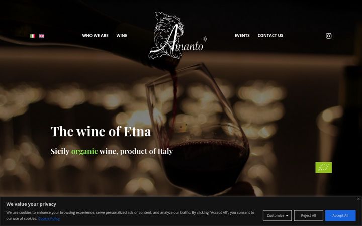 Screenshot of amantovini.com