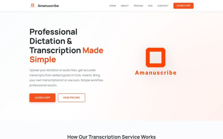 Screenshot of amanuscribe.ie