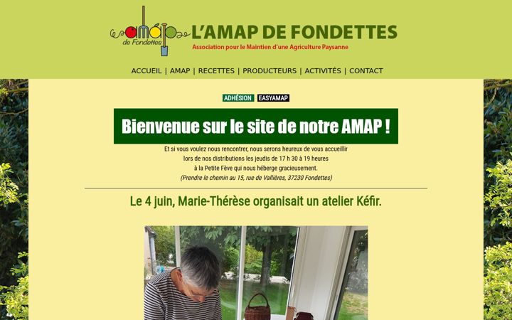 Screenshot of amapdefondettes.fr