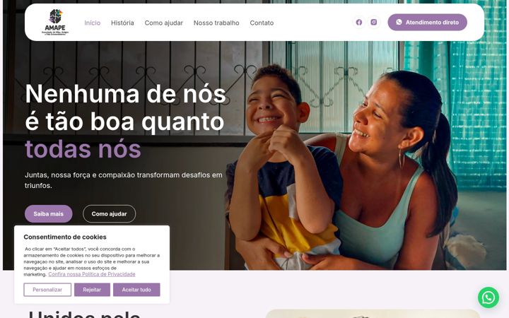 Ekrānuzņēmums no amapeoficial.com.br