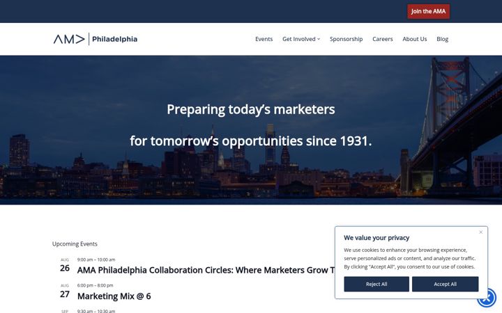 Screenshot of amaphiladelphia.com
