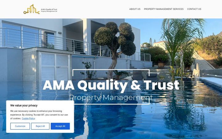 Screenshot of amapropertymanagementcy.com