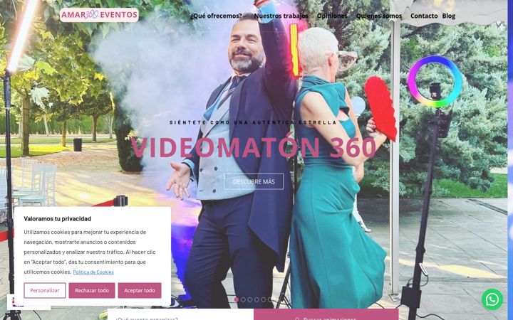 Ekrānuzņēmums no amar360eventos.es