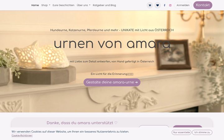 Screenshot of amara-urne.com