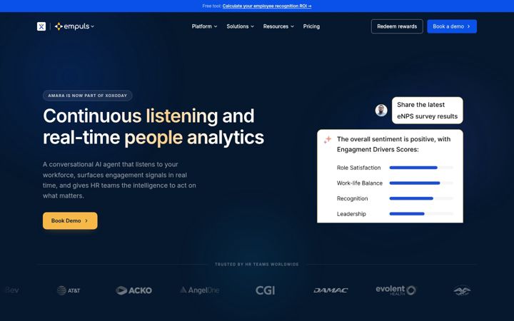 Screenshot of amara.ai