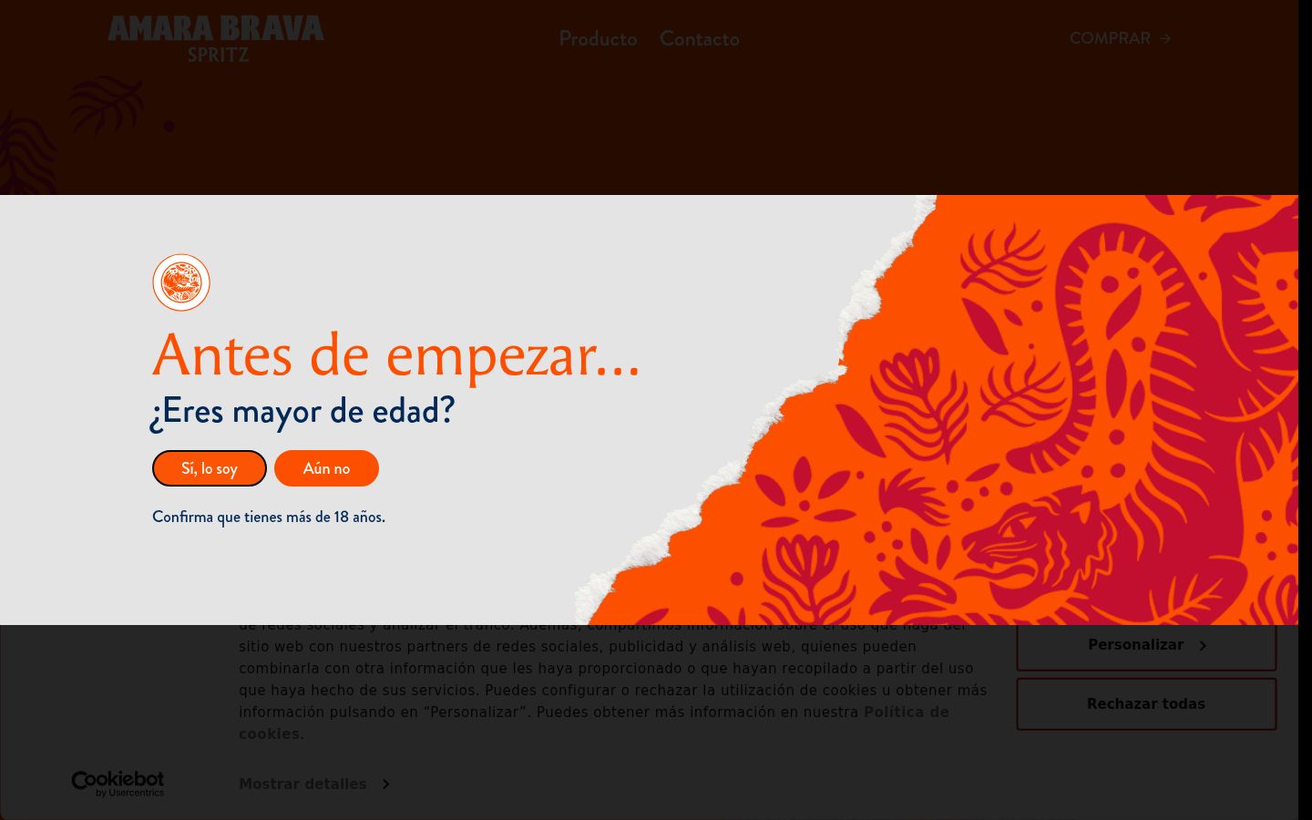 Screenshot del banner di consenso mostrato prima di qualsiasi interazione