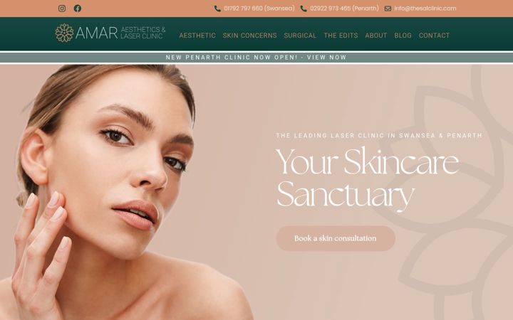 Screenshot του amaraesthetics.co.uk