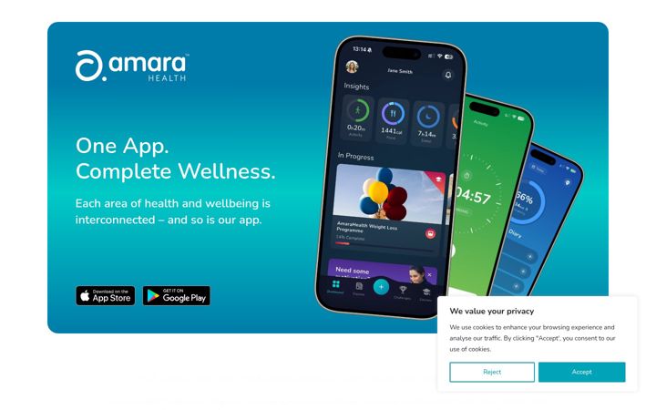 Screenshot του amarahealth.co.uk