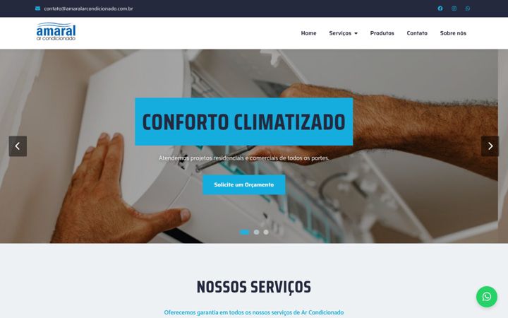 Screenshot of amaralarcondicionado.com.br