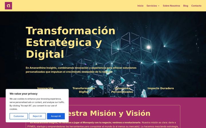 Screenshot of amaranthineinsights.com