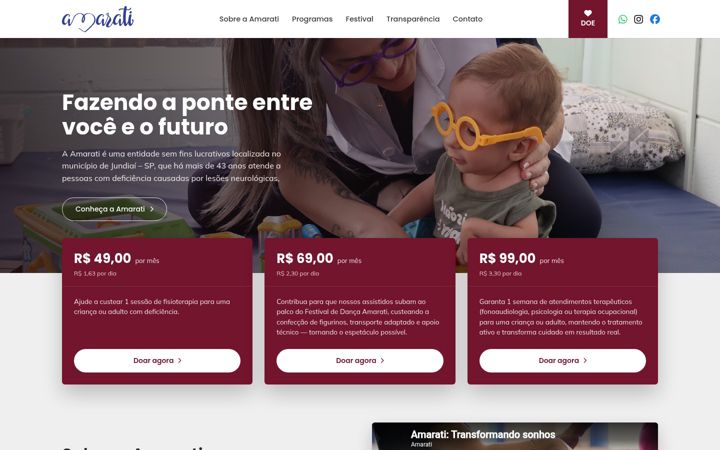 Ekrānuzņēmums no amarati.org.br