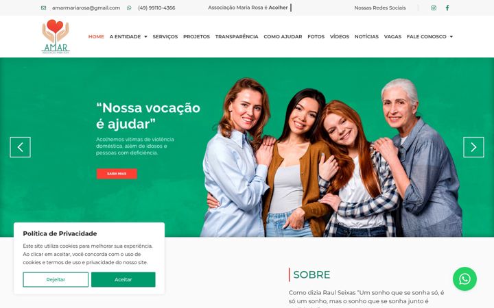 Ekrānuzņēmums no amarcacador.org.br