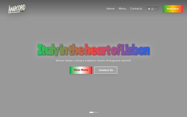 Screenshot of amarcordrestaurant.com