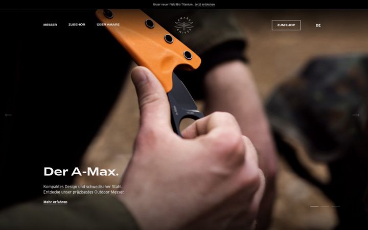 Screenshot of amare-knives.com
