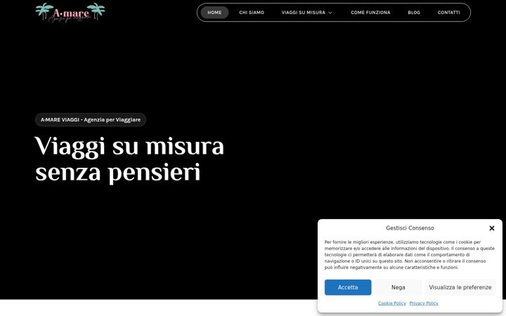 Kuvakaappaus sivustosta amareagenziaviaggi.it
