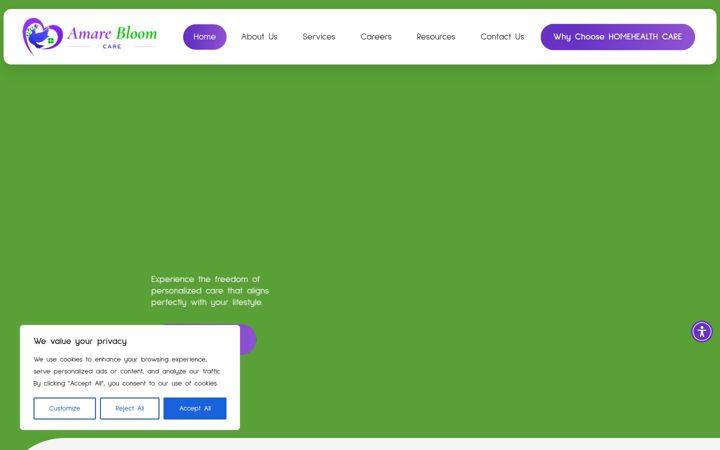 Screenshot of amarebloomcare.com