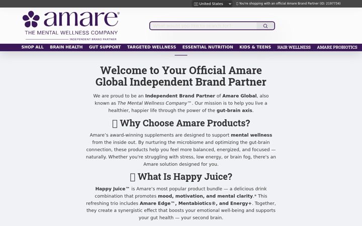 Screenshot of amaredistributor.com
