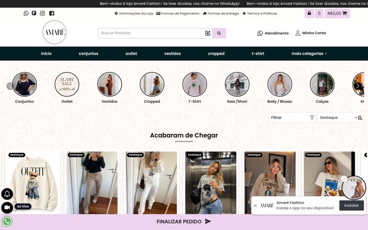 Capture d'écran de amarefashion.com.br