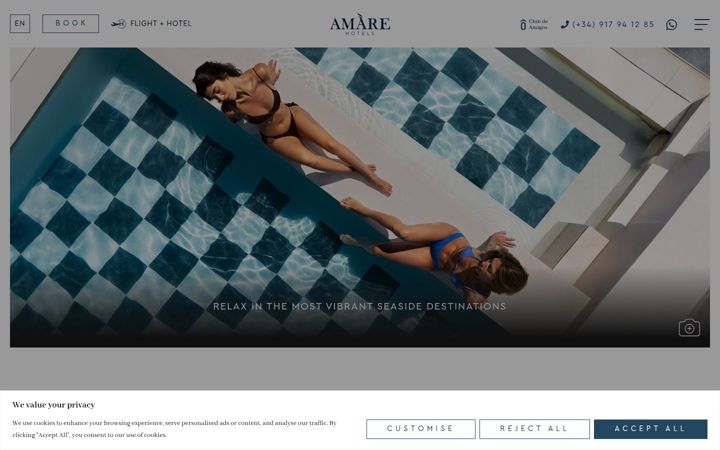 Skærmbillede af amarehotels.com