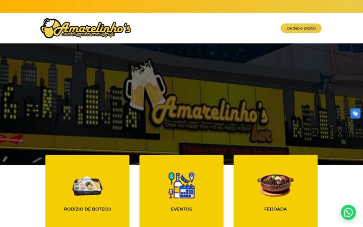 Screenshot of amarelinhosbar.com.br