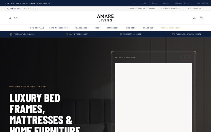 Screenshot of amareliving.com