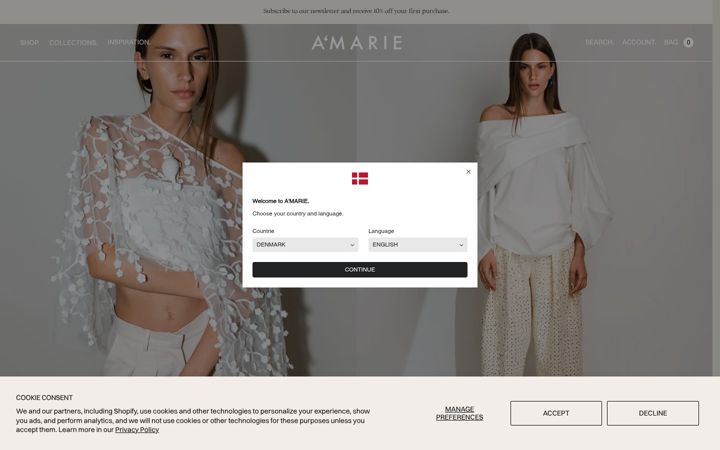 Screenshot of amarie-fashion.com