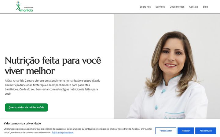 Screenshot stránky amarilda.com.br