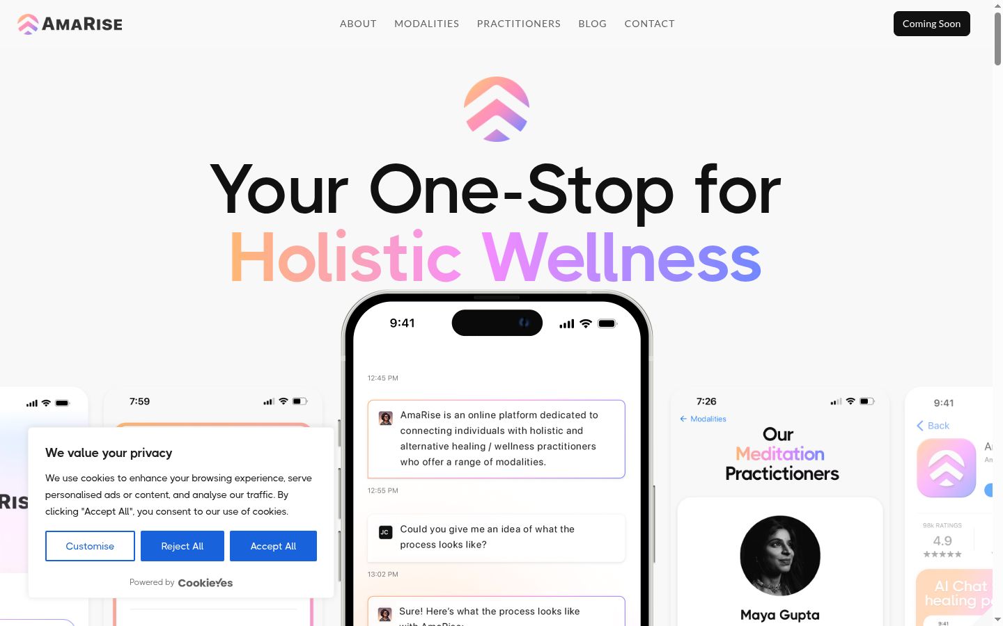 Screenshot del banner di consenso mostrato prima di qualsiasi interazione