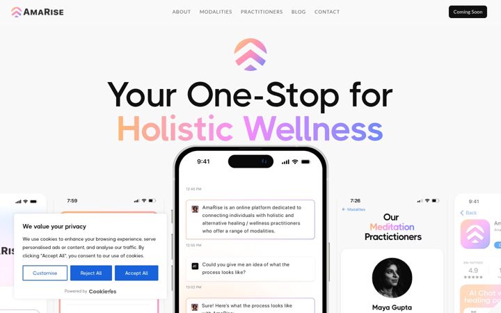 Screenshot of amarise.io