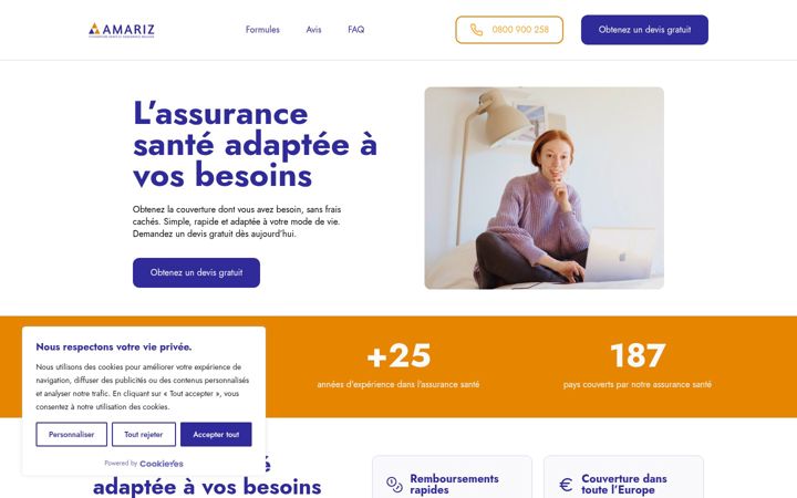 Screenshot of amariz-sante.fr