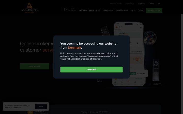 Screenshot of amarkets.com